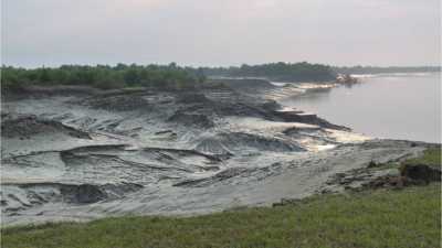 Die Küste im Golf von Martaban bei Niedrigwasser